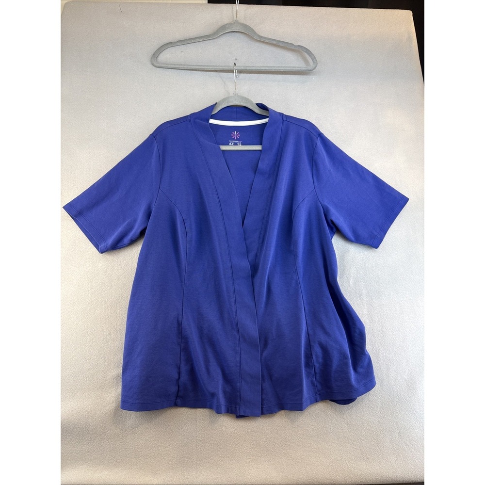 Isaac Mizrahi Live Cardigan, Plus 2X, Open Front, Shortsleeve, Casual, Workwear